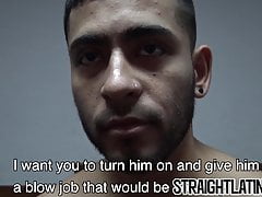 Straight Latin man has first time fun session with a dick