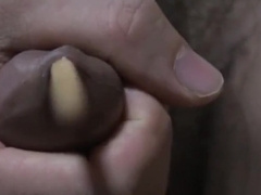 40歳真性包茎童貞男のオナニー、箸挿入