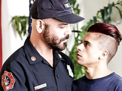 Sexy firefighter Adam Russo fucks Latin twink Armond Rizzo