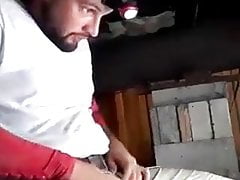 Worker Daddy with huge cock jacks off