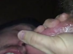 Slow motion cumming in the mouth