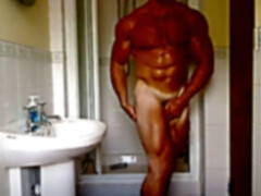 Adam Charlton naked flexing 4