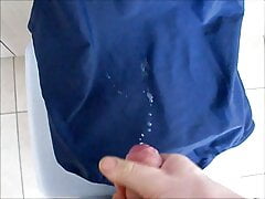 first cum on second hand blue polyamid swimsuit