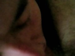 Sucking and chewing on his cock