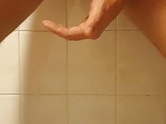 Loads of Precum immediately after inserting dildo in ass