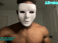 Muscle Black Man In Mask His Hot Body