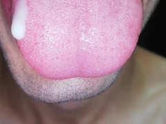 Jizz in my jaws, have fun with your jizm, and gulp it, close-up, kinky ass bandit, tongue, sloopy