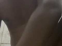 Desi Indian Ginormous black giant Trouser Snake bathing jerking