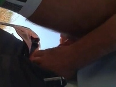 Mature Daddy Strokes Outdoors