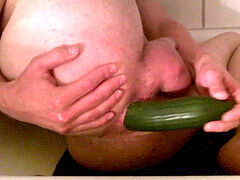 finger my butt hole, gaping, selffuck and cucumber inersetion