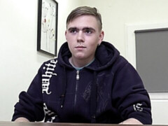 Tatted-up twink eats cum and gets fucked savagely