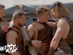 Riding dick, anal, gay outdoors