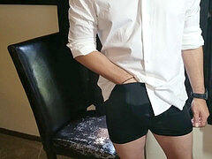 Jerk off, cum-shot, smoking