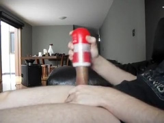 First time trying my tenga cup and cock ring cumming twice.