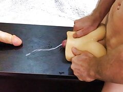 Double penetration in a silicone ass