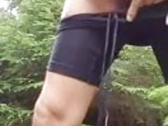 Cumshot in the woods