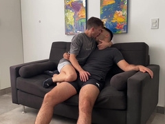 Hot Couple Kissing On The Couch