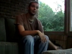 Attractive young man cums after blowjob from black homo