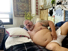 Strongman jacks off after raising