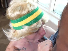 Black DILF and his younger partner provide steamy gay porn in roleplay kinks