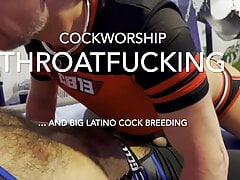 Cock Worship, Throatfucking & Big Latino Cock Breeding. Latino4cumsluts barebacking cagedpussyboy