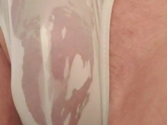 Macro Shot of sissy peeing her undies! Pleasure Button n gash all humid!