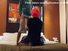 Amateur, guy has a dressed up guy in the ass under the skirt 4K