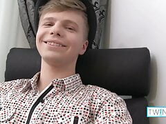 Skinny Blonde Twink James Milks His Throbbing Hard Meat!