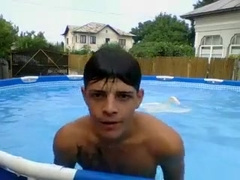 Hot boy wank in & outside the pool