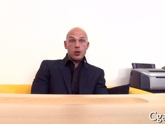 Watch this kinky pipe gagging on a hard cock while getting his mouth stuffed with hot jizz