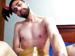 Slender guy shows a show