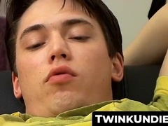 TwinkUndie.com - Gay fellow's panties wank off and rock solid dick fountain