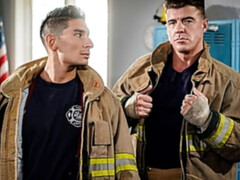 Beefy firefighters Jimmy Fit and JJ Knight fuck hard