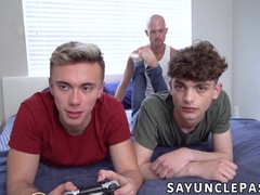 Jake Lawrence fucks Carter DelRey and Zayne Bright while playing