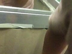 in the elevator whith a plug in the ass