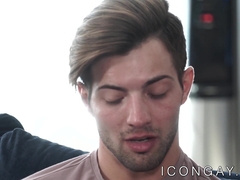 Young jock Casey Everett sliding on big stepdaddy cock