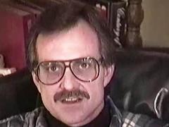 Mature stud rubs his hairy chest and massages his old dick