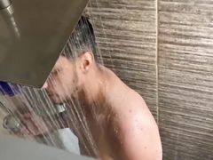 Third Hetero twink walks in to the shower and get ready for the group session