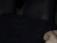 Pulling black panties up