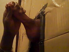Tall White Jock Feeds Black Tranny Cum
