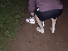 Stripping and Leaving Clothes to Cum