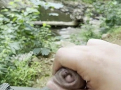 Chub is bored and super-naughty and masturbates and shoots his stream on a boulder