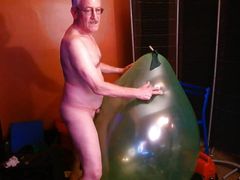 124) Two Giant Round Balloons Popped and Cum On by Daddy