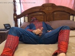 Spider-man cosplay solo masturbation