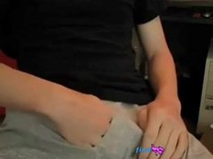 Good-sized Dinky, XXL Flow! Amateur Hand job by a Boy with a Giant Hard-on!