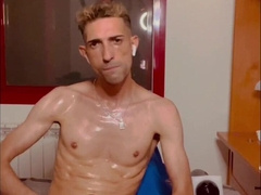 Bathed in lubricant and liking the plaything