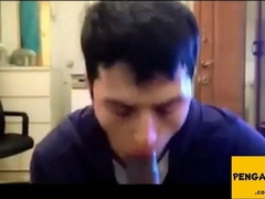 dude enjoys sucking a big black cock 5