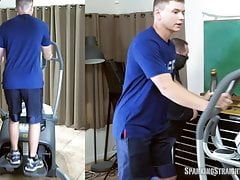 Straight Teenager (19) Spanked while Exercising