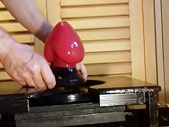 TSX Heart Shaped Butt Plug on Butt Plug Stool