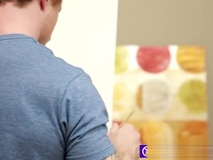 Artistic gay receives rimjob and blowjob from bare back gay hunk